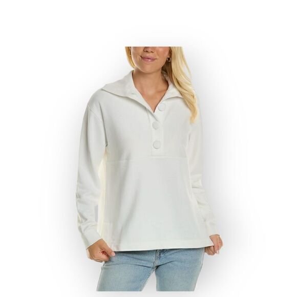 Rebecca Taylor White French Terry Pullover Long Sleeve Sweatshirt Size S - Picture 7 of 16